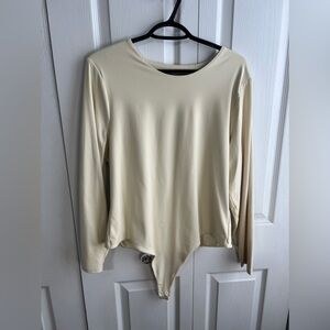 Nuuds long sleeve beige cream body suit size XXL